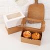 Caja para muffins de volteo de pastel personalizada translúcida de papel Kraft al por mayor caja para galletas hojaldre de copo de nieve