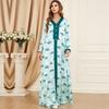 Vestido Étnico de Manga Larga con Cuello en V para Mujer, Bata Elegante y a la Moda para Comercio Exterior, Venta al por Mayor Transfronteriza, Suministro Directo desde Stock