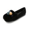 T29 Huidong Yixinda 2025 Otoño/Invierno Zapatos de Felpa con Piel de Conejo, Puntera Redonda y Suela Gruesa Mocasines Zapatos Cálidos de Suela Gruesa para Mujer