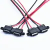 LN-01 socket hembra Tipo-C negro de doble oreja con soporte para cable terminal de entrada de alimentación multcircuito