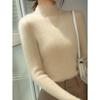 Suéter de Cachemira de Cuello Alto para Mujer, Otoño e Invierno, 100% Cachemira, Corte Ajustado, Punto Corto, Capa Base Ajustada, Todo de Cachemira