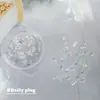 Pacote de Materiais para Decoração de Unhas Zircônia Longa Brilhante 2*4, Diamantes Soltos Planos Branco Transparente Champagne Acessórios para Unhas DIY