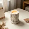 Papa Cruzando la Frontera Modelo Nuevo Familia Padre-Hijo Tomados de la Mano Patrón en Relieve Cilindro Taza de Vela Adorno Molde de Silicona