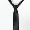 Corbata formal unisex lisa negra pura estilo coreano ancha de 8 cm, corbata casual de moda estrecha de 5 cm, autoatada a mano