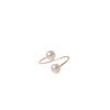 Anillo Minimalista de Perla Natural de Agua Dulce Sentido Nicho Femenino Oro US 14k Doble Cuenta Anillo de Novia Anillo Anillo