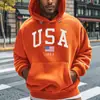 Comercio Exterior Transfronterizo Otoño e Invierno Estilo Americano Letras Impresas Sudadera con Capucha, Moda Casual Holgada Manga Larga