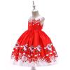 Amazon ropa de niña vestido estampado de Papá Noel vestido de algodón con copo de nieve disfraz para niños ropa de Navidad