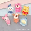 Oso de Fresa Resina Accesorios Materiales Pasador Animal de Dibujos Animados Funda de Teléfono Pegamento de Crema Transparente DIY Lazo para el Cabello Parche