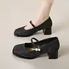 Nuevos zapatos Mary Jane de estilo chino para mujer, nuevo modelo otoño 2026, combinados con un vestido cheongsam, tacones de plataforma gruesa y suaves
