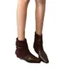 Botines de moda europeos y americanos de punta cuadrada para mujer, nueva colección otoño 2026, caña corta, con detalle de hebilla, interiores que aumentan la altura, ajuste ceñido, botines de moda