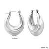 Pendientes Huecos Europeos y Americanos Transfronterizos en Forma de V y U, Clip para Oreja de Lujo Grueso de Moda, Pendientes de Acero Inoxidable Chapados en Oro de 18 Quilates para Mujer