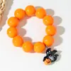 Pulsera de Calavera Divertida con Cuentas de Arroz para Halloween Transfronteriza, Set de Pulseras Personalizadas con Ojo del Diablo, Gota de Aceite y Murciélago para Mujer