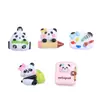 Panda de Dibujos Animados Lindo de Campus Hecho a Mano DIY Pegamento de Crema Resina Accesorios Pequeños Hebilla de Zapato con Agujero Material para Joyería Venta al por Mayor