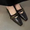 Versión de piel de oveja~Zapatos Mary Jane artísticos, retro y cómodos para mujer, zapatos de cuero con tachuelas a la moda, elegantes planos de tacón grueso para ir al trabajo