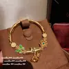 Método antigo flor borboleta dourada esmalte lírio pulseira de meio pulseira nova maré chinesa ágata gota cabaça vitrificada colar