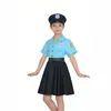 Disfraz de Policía Infantil para Halloween Set de Juego de Rol Fiesta de Maquillaje Cosplay Ropa de Policía para Niñas