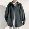 Camisa de Pana para Hombre, Top de Moda Estilo Coreano, Chaqueta Fresca para Primavera y Otoño, Camisa Larga de Manga Larga Suelta Estilo Hong Kong Japonés