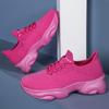 Calcetines tejidos voladores elásticos Zapatos de moda Verano Malla transpirable Desodorante Tenis casuales Suela suave Suela gruesa Zapatos para correr para pareja
