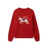 Suéter Jersey Holgado de Manga Larga Jacquard de Little Pony Otoño Versátil Dibujos Animados, Unisex, Top con Diseño de Cuello Redondo