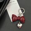 Pendente de Laço Vermelho Vinho Novo Transfronteiriço Celebridade da Internet Moda Pingente de Amor Decorativo para Bolsa Chaveiro
