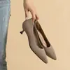 1507 Zapatos de Princesa Tejidos para Mujer de Punta Fina y Tacón Bajo Kitten, Suela Suave, Tacón Medio-Alto Planos para Mujer, Cómodos y Modernos, Elegantes