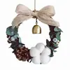 Kit de Manualidades Navideñas Estilo Rústico Americano, incluye materiales para hacer coronas, adecuado para jardines de infancia, floristerías y decoraciones de puertas interiores