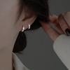 Anel Meio Anel Coreano de Prata S925 com Zircônia Diamante Brinco de Orelha chic Brinco de Orelha Para Usar no Escritório Brincos Exquisitos Micro-incrustados