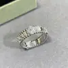 Anel de Trevo de Quatro Folhas Kaleidoscope Van Gogh para Mulheres V Ouro 18K Luxo Leve Elegante Simples Moderno Anel Clássico Cravejado com Diamantes
