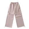 Estilo Novo Verão 2024 Spice Girl Calça Casual Reta Solta com Cordão High Street Macacão Largo Solto com Bolso Grande para Mulheres