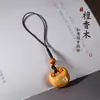 Pingente Ruyi Lock de Sândalo Natural com Cinco Sutras e Contas Material DIY Artesanal Colar Pulseira de Contas Soltas Pingente com Contas