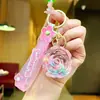 Llavero de Rosa Acrílica con Relleno Líquido, Accesorio Creativo de Campana, Colgante en Forma de Corazón para Bolsos
