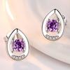 Brincos de gota de semente de coração simples Brincos de zircão feminino Moda personalizada Brincos de zircão em forma de coração