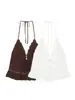 Comercio exterior transfronterizo ropa de mujer 2026 nuevo estilo europeo y americano moda francesa top transparente con bordado y cuello halter 0881035