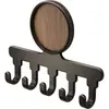 Ganchos de cocina de nogal, estante de almacenamiento multifuncional para montaje en pared sin taladro, de alta resistencia, para guardar espátulas y cucharas