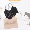 Top de Tubo Kaka de Seda de Hielo con Almohadilla en el Pecho Camisola Sencilla y a la Moda Ropa Exterior Sexy Antiluz Hermosa Espalda Envolvente Pecho 115