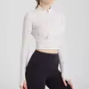 Chaqueta de Yoga de Media Cremallera para Otoño e Invierno Camiseta Popular en Internet Manga Larga Adelgazante Ajustada Secado Rápido Top Deportivo Profesional Moderno