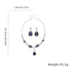 Conjunto de Brincos Pendentes Gota de Diamante Colar Estilo Palácio Retrô Corrente para Clavícula Luxo Acessível Colar Elegante de Alta Qualidade para Mulheres