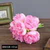 Novo Estilo Buquê de Peônias com 6 Hastes Flores Artificiais Buquê de Mão para Sala de Estar Mesa de Jantar Peônias Artificiais Flores Falsas Adereços para Fotos