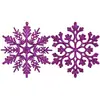 Decorações de Natal Floco de Neve 10cm Plástico com Pó Suprimentos para Decoração de Árvore de Natal Pingente Fabricante Atacado