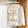 Bolsa de almacenamiento colgante para ropa interior, organizador de armario para colgar en la pared para calcetines y ropa interior, esencial para la mesita de noche del dormitorio