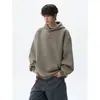 Sudadera con capucha de bloque de color para hombre, peso pesado, lavado a la arena, bordado vintage, nueva colección Otoño/Invierno 2026, chaqueta de tacto de alta gama, moderna