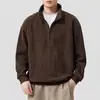 Sudadera con Media Cremallera y Cuello Alto Estilo Old Money Serie Otoño 2026 Lujo Ligero para Hombre Manga Larga Holgada Versátil Chaqueta de Moda