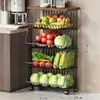 Estante de Almacenamiento para Cocina, Caja de Snacks Doméstica de Pie, Cesta para Juguetes, Frutas y Verduras para Sala de Estar, Carrito de Verduras, Estante de Almacenamiento Multicapa
