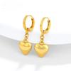 Joias Vietnamitas Banhadas a Ouro Brincos de Coração para Mulheres, Moda Versátil Nicho de Luxo Leve Brincos de Coração de Pêssego Temu Xiyin Transfronteiriço