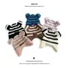 Gorro de Punto para Niños Hermano Gato Otoño e Invierno Nueva Moda Rayas Personalizadas Protección para Orejas Lana Cálida Versátil para Bebés Niños y Niñas