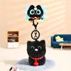 Boneca de Pelúcia Preto e Branco Chaveiro Gatinho Boneca de Desenho Animado Criativa Casal Acessórios para Mochila Dia das Crianças Cerimônia de Acompanhamento