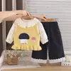 Ropa de Otoño para Niñas Conjunto de Bebé 2026 Nuevo Conjunto de Tres Piezas Chaleco Suéter de Primavera Otoño para Bebés Niños Moda Dropshipping