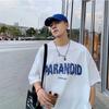 Precio real de fábrica 220g camiseta de algodón de manga corta para hombre holgada estilo ins Hong Kong top versátil verano nueva camiseta de media manga