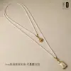 Taijia Diseño Original Cadena de Amuleto Budista Tailandés Collar de Perlas Shijia Doble Colgante Cadena para Clavícula de Mujer de 3 mm Cadena Thangka