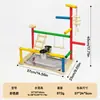 Percha para loro con plataforma de pájaro colorida, accesorios colgantes para trepar, morder, afilar garras, alivio del aburrimiento, escalera, portavasos, soporte de entrenamiento, percha para loro